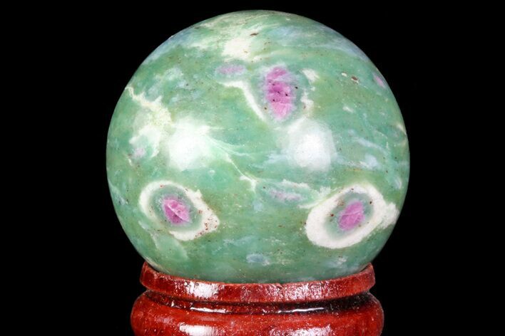 Polished Ruby Zoisite Sphere - Tanzania #71538